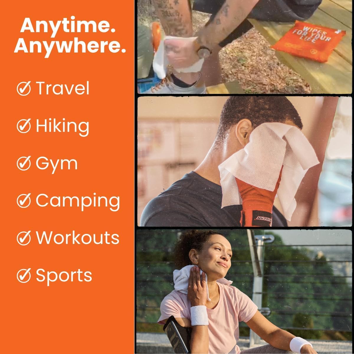 HyperGo XL Body Wipes for Women & Men – 12" x12" Rinse-Free Full Body Cleansing Wipes 2-20 Count Packs - Unscented | Biodegradable, Hypoallergenic, Aloe-Infused | Gym, Festival, Camping Essentials