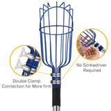 Oak Leaf Fruit Picker, 13 FT Picker Pole with Basket, Length Adjustable Apple Orange Picker Tool Tree Fruit Catcher with Lightweight Stainless Steel Connecting Pole, Foam Pad, 2 Metal Clamp(Upgraded)