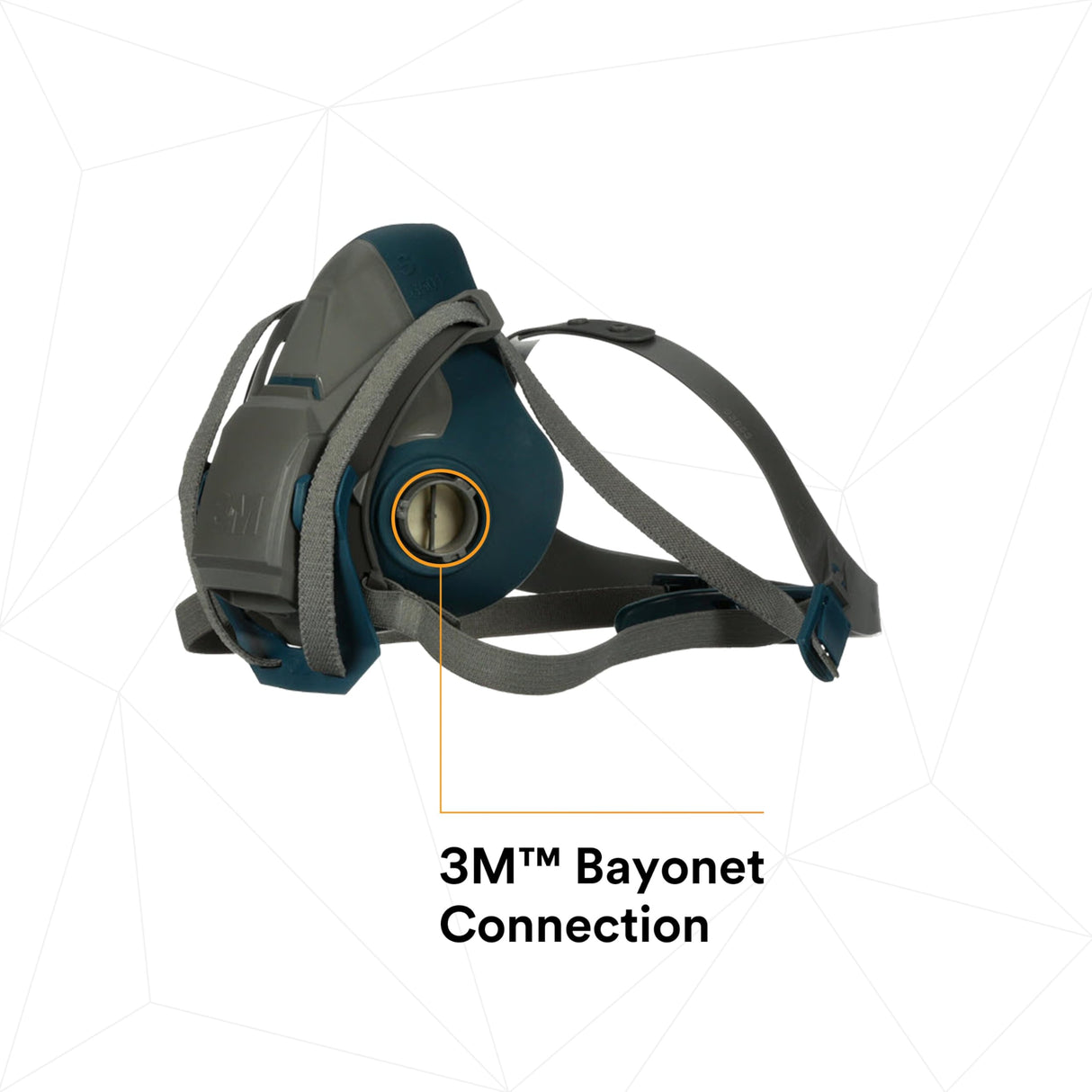 3M Rugged Comfort Quick Latch Half Facepiece Reusable Respirator 6503QL, NIOSH, Cool Flow Exhalation Valve, Bayonet Connection, Silicone Face Seal, for Gases, Vapors, Dust, Maintenance, Construction,L