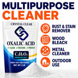 CrystalClearlab Chlorine Dioxide Oxalic Acid Powder - 99.6% Pure - Wood Bleach Industrial Grade Cleaner 2lb White (Bag of 1)