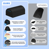 TranquilRelax Foot Rest for Under Desk at Work, Gaming Accessories Foot Stool with 3 Adjustable Heights & Washable Cover, Comfortable Office Desk Accessories, Footrest for Office, Home and Car (Black)
