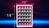 DEALZOOM Championship Ring Display Case RGB LED - 30 Ring Large Baseball Ring Display Cases – Wall Display Case Ring Storage, Baseball Ring Holder Display, Holds Basketball Football Rings (White)