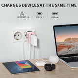 EPICKA Universal Travel Adapter GaN 45W, European Travel Plug Adapter with PD&QC Fast Charging(2 USB-A & 3 USB-C Ports) - Worldwide Travel Essentials, International Power Adapter for UK/US/AU
