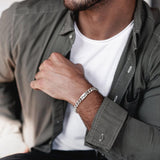 Fathers Day Gift Bracelet for Dad - Stainless Steel Cuban Chain Link Bracelet Gifts for Men Dad from Son Daughter Classic Hip Hop Anniversary Personalized FatherJewelry Gifts for Him Husband Boyfriend