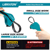 LIBRATON Strap Wrench 2-piece Multifunctional Adjustable Wrench Tools Oil Filter, Jar Opener