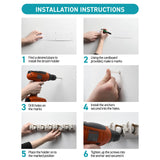 HOME IT Mop And Broom Holder Wall Mount - Garage Storage Systems with 5 Slots, 6 Hooks, 7.5lbs Capacity Per Slot - Garden Tool Organizer For Home, Kitchen, Closet, Garage, Laundry Room - Off-White