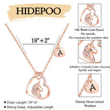 Hidepoo Unicorn Necklace Gifts - Initial A Heart Necklace Unicorn Jewelry