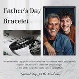 Aiemghsde Personalized Custom Name Bracelets for Men - Mens Leather Bracelet with 2-6 Family Names,Customized Bracelet Father's Day Dad Gifts for Husband Son (2 Names)