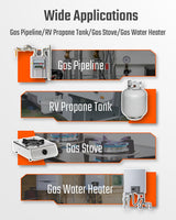 Natural Gas Detector, TopTes PT299 Gas Leak Detector with Extendable Rod, Portable Propane Sniffer for Detecting Combustible Leaks Like Methane & Butane for Home, RV (Includes Battery x2) - Orange