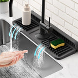 14.6 inch Faucet Mat for Kitchen Sink Splash Guard[7° Slope Fast Self-draining][Snap Lock Fit]Kitchen Sink Faucet Mat Splash Guard Kitchen Sink Area Water Splash Guard Behind Faucet Draining Mat
