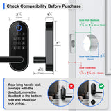 Bluetooth Fingerprint Smart Lock with Handle & Keypad – Fits Most US Doors, DIY Install, Keyless Entry: Code, FOB, Auto-Lock. Ideal for Home, Airbnb, Rental, Kids, Seniors. Alexa & Google Compatible