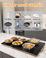 Electric Warming Tray 31.5" × 17.7", Glass-Top Full-Surface Food Warmer with Adjustable Temperature & Timer, Buffet Warming Tray for Parties, Sabbath, Holiday Parties, Daily Dining