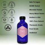 Zongle Therapeutics Oregano Oil, Food Grade, Safe for Ingestion, Edible, for Drops, Kids – 100% Pure, Oregano Essential Oil, 4 OZ