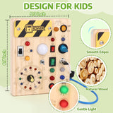 wakeInsa Montessori Busy Board,Montessori Toys for 1-3 Years Old,Baby Sensory Board,Preschool Learning Activities,Wooden Toys for Toddler,Christmas & Birthday Gift for Boys & Girls