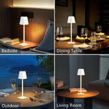 Yogaret White Cordless Table Lamp Set of 2 for Patio Restaurant Home Dinner Kitchen