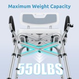 Shower Chair for Inside Shower, BRITULIF 550 lbs Heavy Duty Shower Chair for Elderly and Disabled, Shower Seat FSA/HSA Eligible, 6 Height Adjustable, Ideal for Adult and Senior Bathroom Needs