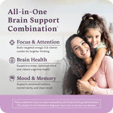 Brain Supplement for Natural Focus & Attention | for Kids | Active B Vitamin & Omega-3 Combo | Vitamin B Complex w/Omega 3 Fatty Acids EPA & DHA | Omega-3s in Small Pill | L-MTHF, B12, P5P, VIT D