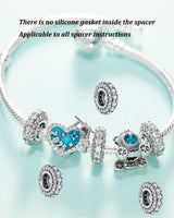 S925 Silver Spacer Stopper CZ Bead Charm for Pandora Bracelet Present Women