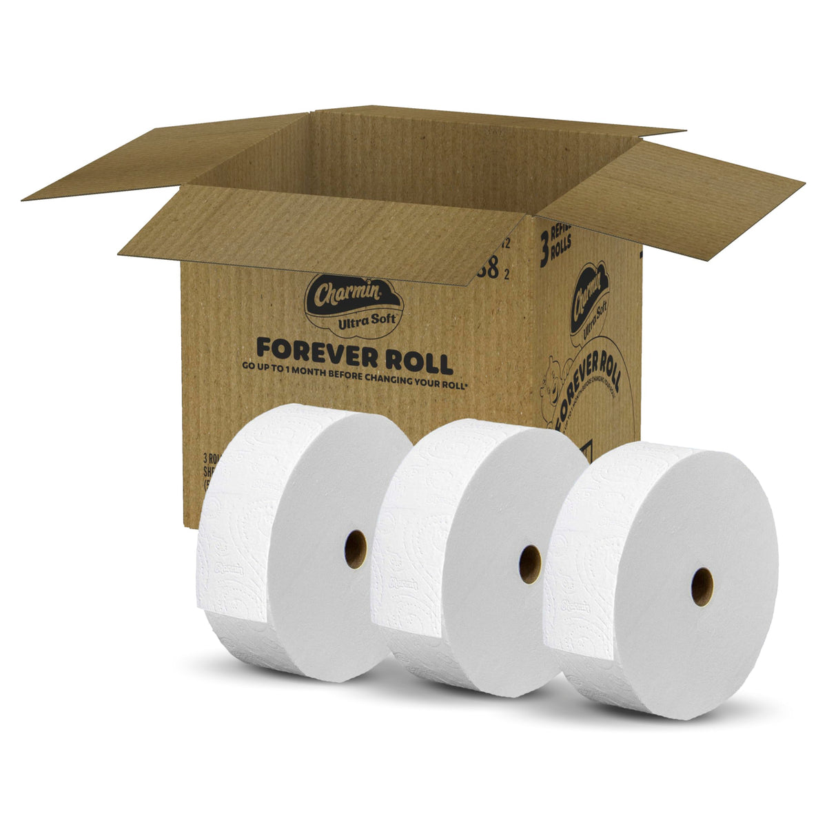 Charmin Toilet Paper Ultra Soft, 3 Forever Rolls Refill Rolls, 2-ply Bath Tissue, 3 Rolls