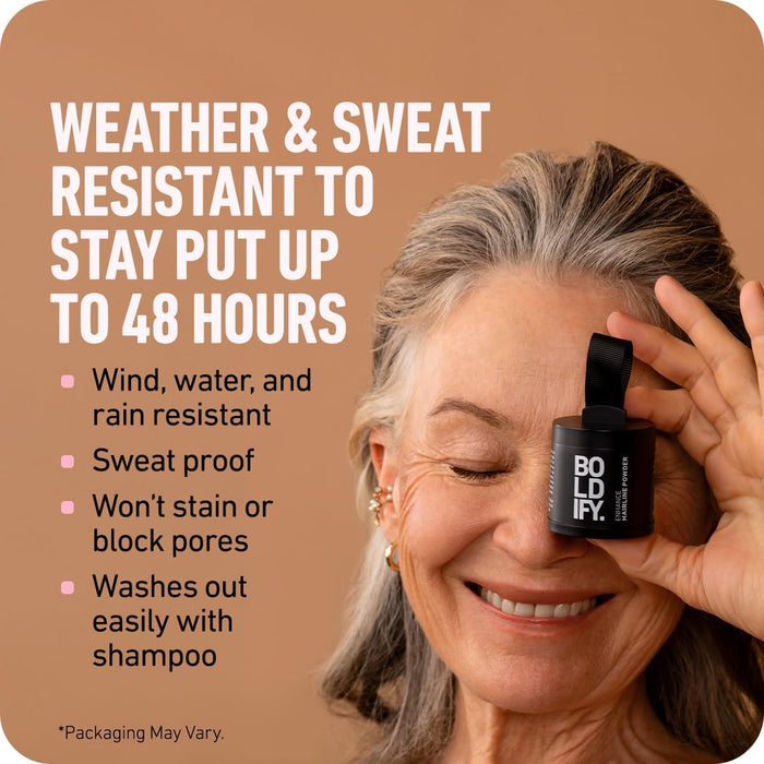 BOLDIFY Hairline Powder Instantly Conceals Hair Loss, Root Touch Up Hair Powder, Hair Toppers for Women & Men, Hair Fibers for Thinning Hair, Root Cover Up, Stain-Proof 48 Hour Formula (Light Blonde)