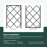 Giant Wall Trellis, 8 Foot Tall (96” high by 32” Wide), for Outdoor Climbing Plants, Sturdy Rectangular Shaped Metal Frame with Lattice Design