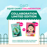 BRING GREEN X NETFLIX SQUID GAME Edition Fresh Facial Mask 10ea (TEA TREE CICA 5ea + YOUNGHEE 5ea)