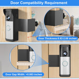 Anti-Theft Doorbell Mount Compatible with Ring Newest 2026 Battery Doorbell/Plus/Pro, No Drill Wireless Video Camera Doorbell Bracket with Rain Cover for Apartment Rental, Not for Security Door