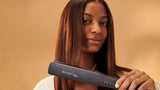 Bio Ionic GoldPro 1" Hair Straightener, Blue, Moisturizing Heat Technology & 24K Gold MX, Hair Straightening Iron for Sleek Styles & Flat Iron Curls, 40% Longer Plates, Adjustable Heat