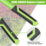 DRM-GDNER 23" SK5 Dual-Blade Loppers Cuts 2" Dry/Wet Branches - Triangular Steel Tube & SecureLock, Heavy Duty Tree Trimmers Green/Black