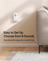 eufy Security Video Doorbell Add-On Chime, Indoor Chime, Requires eufy Security Video Doorbell E340/C30/C31, No-Delay Ring, Adjustable Volume, 8 Fun Ringtones, only works with 2.4GHz Wi-Fi