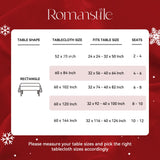 Romanstile Christmas Jacquard Rectangle Tablecloth - Winter Waterproof Damask Floral Decorative Table Cloths Heavy Weight Fabric Table Covers for Dinner/Parties/Holiday - 60 x 102 Inch, Red
