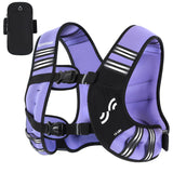 Weighted Vest for Men and Women: Sportneer 15lbs Weight Vest with Reflective Stripe Running Vest with Pocket for Workout Strength Training Fitness Muscle Building Weight Loss Weightlifting Purple