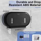 Commercial Twin Jumbo Toilet Tissue Dispenser, 9” Double Toilet Paper Roll Holder Wall Mount, Industrial Tissue Dispenser with Key Lock,Tissue Holder with Dual Dispenser for Bathroom,Office,School