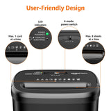 Amazon Basics 8-Sheet High Security Cross Cut Paper and Credit Card Shredder with P-4 Security, Auto Shut-off, Black