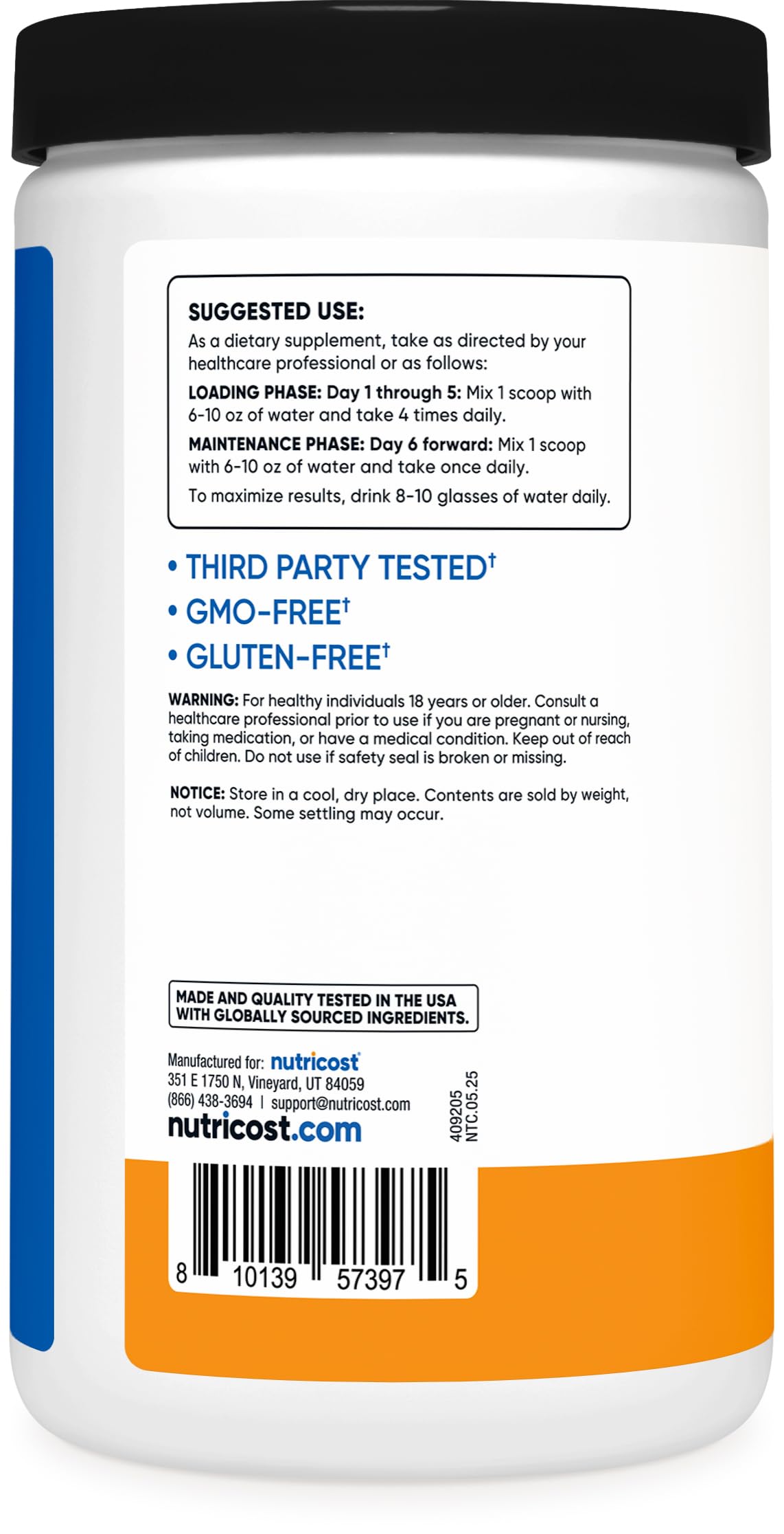 Nutricost Creatine Monohydrate Powder (Mandarin Orange, 500 Gram) - Micronized Creatine Supplement - Vegan, Non-GMO, Gluten Free