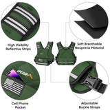 APEXUP Adjustable Weighted Vest, 4-10lb/12-18lb/20-32lb Vest with 6 Ironsand Weights and Large Pocket, Weight Vest for Men Women Strength Training, Running, Walking (12-18lb, Green)