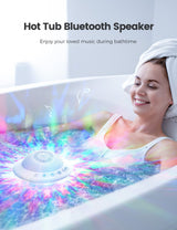 Stocking Stuffers for Teen Girls Boys: Christmas White Elephant Gifts for Adults Women Girl Trendy Stuff, Floating Pool Speakers with Colorful Lights, IPX7 Waterproof Hot Tub Bluetooth Speaker - White