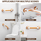 TAILI Grab Bars for Bathtubs and Showers 2 Pack Suction Grab Bar, Heavy Duty Shower Handle Removable Bath Handrails for Seniors and Elderly, Bathroom Safety Grip No Drilling Waterproof,Wood Grain