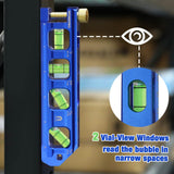 WORKPRO Magnetic Torpedo Level, Conduit Bending Level, Bubble Vials for 0°/90°/30°/45° Measurements, Aluminum Alloy Construction, 6.3-inch, Cobalt Blue