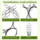 IA Garden Trellis for Climbing Plants Indoor,4 Pack Stackable Garden Trellis for Potted Plant Support, 15.7 Inch Small Houseplant Metal Wire Trellis for Vine Ivy Rose Plant Trellis (Black)