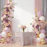 Wedding Flower Arch Stand Kit, 6.9FT & 6.2FT Balloon Moon Arch Backdrop Stand Metal Half Gold for Wedding Proposal Anniversary Bridal Shower Background Stand Party Decorations Indoor & Outdoor