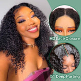 Curly Bob Wig Wear And Go Glueless Human Hair Pre Plucked Pre Cut 5x5 Hd Lace Closure Wigs Human Hair Wig Short Curly Wigs For Black Women Jerry Curl Wig 200Density 14 Inch