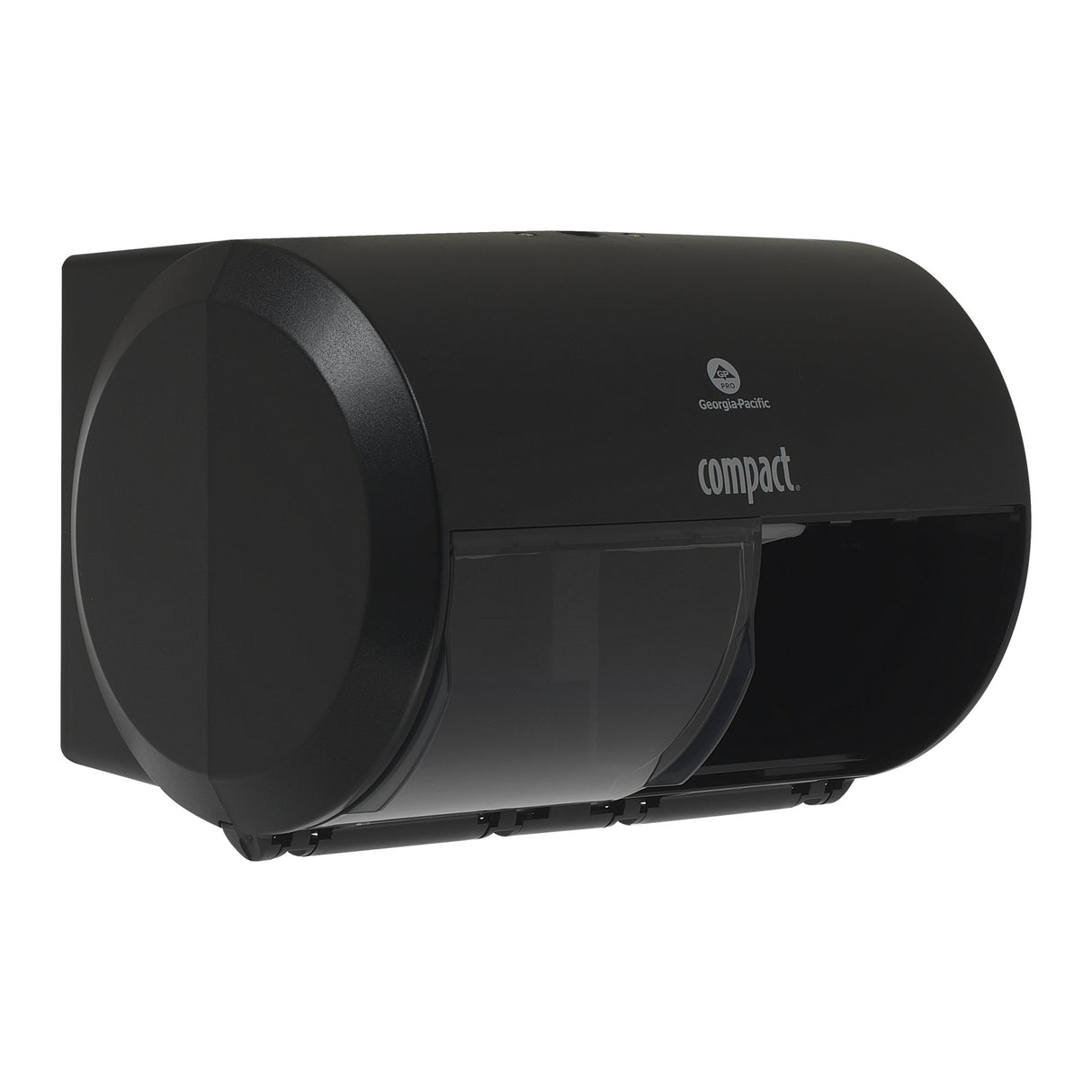 Georgia-Pacific Compact 2-Roll Side-by-Side Coreless High-Capacity Toilet Paper Dispenser by GP PRO (Georgia-Pacific); Black; 56784A; 1 Dispenser