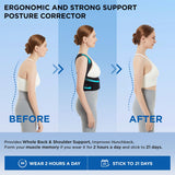 Vicorrect Posture Corrector for Women and Men: Back Brace Support - Shoulders Straightener Relieve Upper Back Pain (Black, Large)
