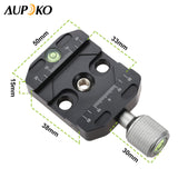 Aupoko QR-50N Plate Compatible with Arca Swiss, 50mm Universal Quick Release Plate Aluminum Alloy Clamp Adapter, 1/4" to 3/8" Compatible with Arca Swiss Ball Head