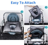 MINIVON Bedside Commode Cushion, Universal Fit, Commode Seat Cushion for Elderly, Soft Seat Pad Cover Toilet Seat, Padded Camping Toilet, Commode Chair Cushion 17" x 17" with Fixing Straps