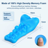 Fanlecy Neck and Shoulder Relaxer with Upper Back Massage Point, Cervical Traction Device Neck Stretcher for TMJ Pain Relief and Cervical Spine Alignment Chiropractic Pillow (Blue)