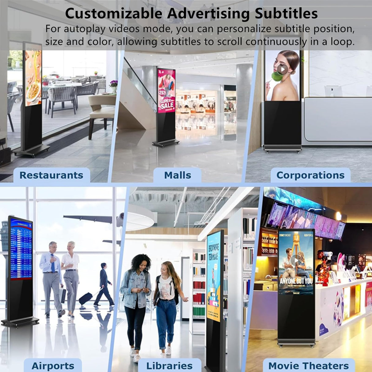 ByDiffer 4K Ultra HD Digital Media Player, TV MP4 Video Player for USB Drive/Micro SD Card, H.265/HEVC, Digital Signage, Auto Playback, HDMI/AV/Optical Output (Grey)