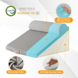 Ruqmuis 3PCS Wedge Pillow Set for After Surgery, Wedge Pillow Headboard, Adjustable 9&12 Inch Bed Pillow Wedge for Sleeping, Acid Reflux, Orthopedic Pillow Wedge for Back Pain Relief, Gerd, Grey