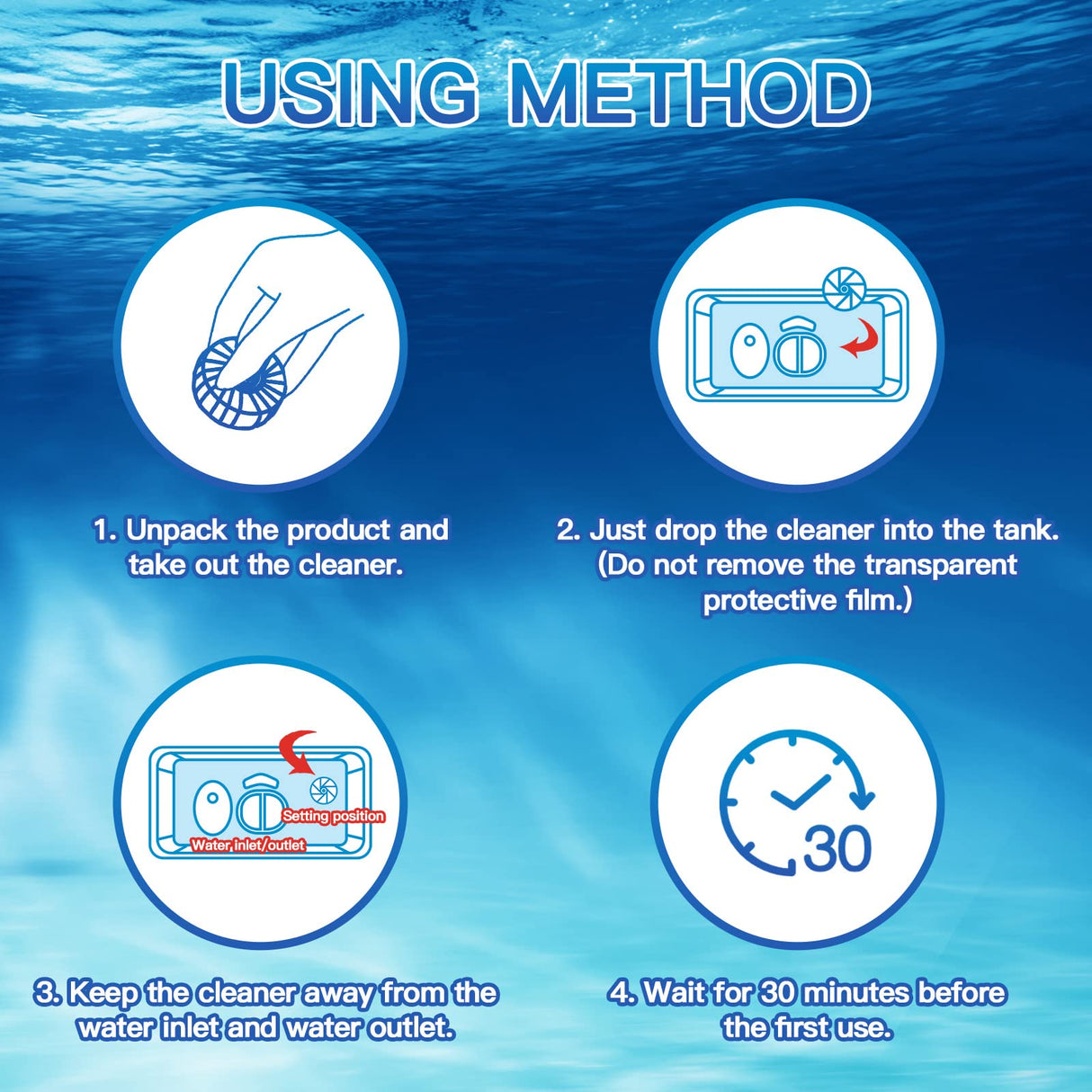 Vacplus Automatic Toilet Bowl Cleaner Tablets, Bathroom Toilet Tank Cleaner (30 PACK), VA-T165